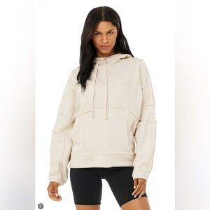 ALO Yoga Dimension Cream Hoodie, SZ SMALL